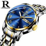 waterproof ontheedge gold blue wristwatches