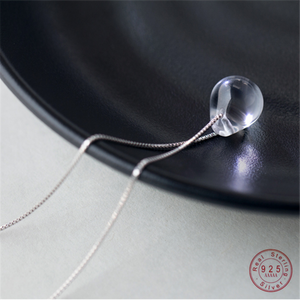 WANTME Fashion Real 100% 925 Sterling Silver Mermaid Tear Pendant Necklace for Women Three Chain Lengths Optional Party Jewelry