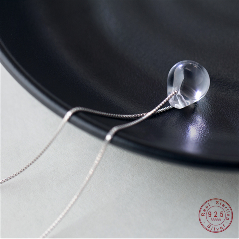 WANTME Fashion Real 100% 925 Sterling Silver Mermaid Tear Pendant Necklace for Women Three Chain Lengths Optional Party Jewelry