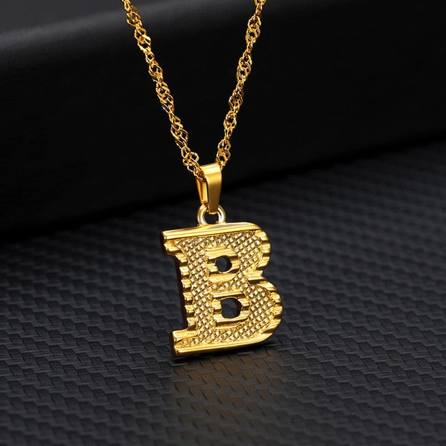 Tiny Gold Initial Letter Necklace For Women Stainless Steel A-Z Alphabet Pendant Necklace Jewelry Christmas Gifts Bijoux Femme