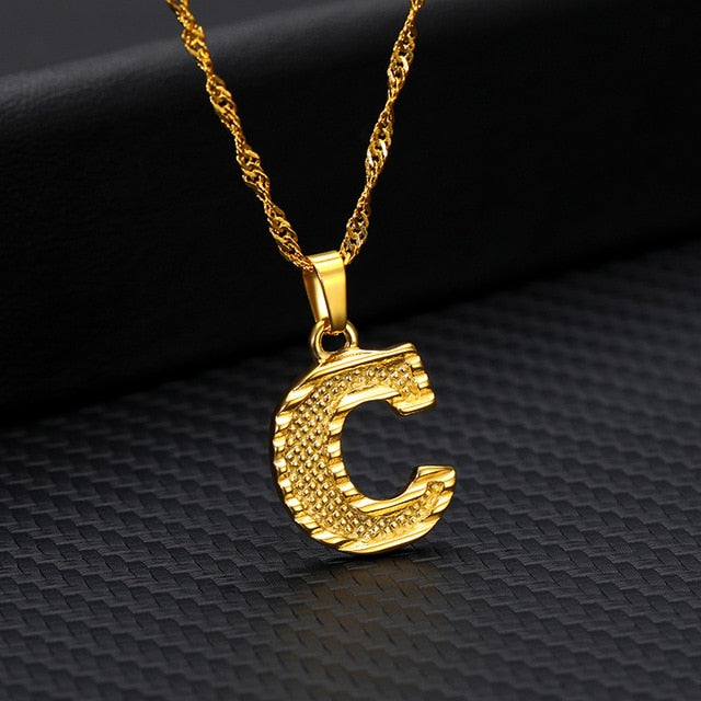 Tiny Gold Initial Letter Necklace For Women Stainless Steel A-Z Alphabet Pendant Necklace Jewelry Christmas Gifts Bijoux Femme