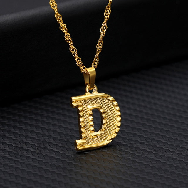 Tiny Gold Initial Letter Necklace For Women Stainless Steel A-Z Alphabet Pendant Necklace Jewelry Christmas Gifts Bijoux Femme