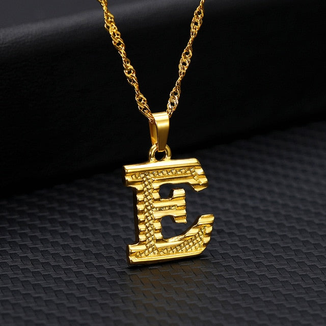 Tiny Gold Initial Letter Necklace For Women Stainless Steel A-Z Alphabet Pendant Necklace Jewelry Christmas Gifts Bijoux Femme
