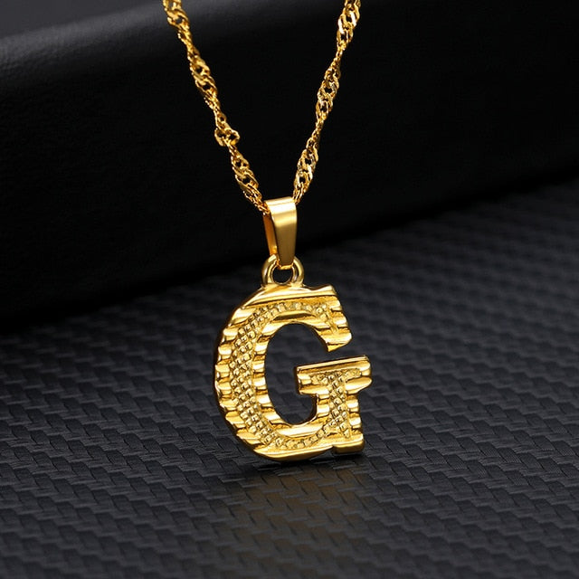 Tiny Gold Initial Letter Necklace For Women Stainless Steel A-Z Alphabet Pendant Necklace Jewelry Christmas Gifts Bijoux Femme