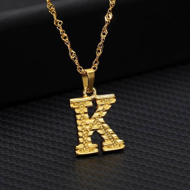 Tiny Gold Initial Letter Necklace For Women Stainless Steel A-Z Alphabet Pendant Necklace Jewelry Christmas Gifts Bijoux Femme