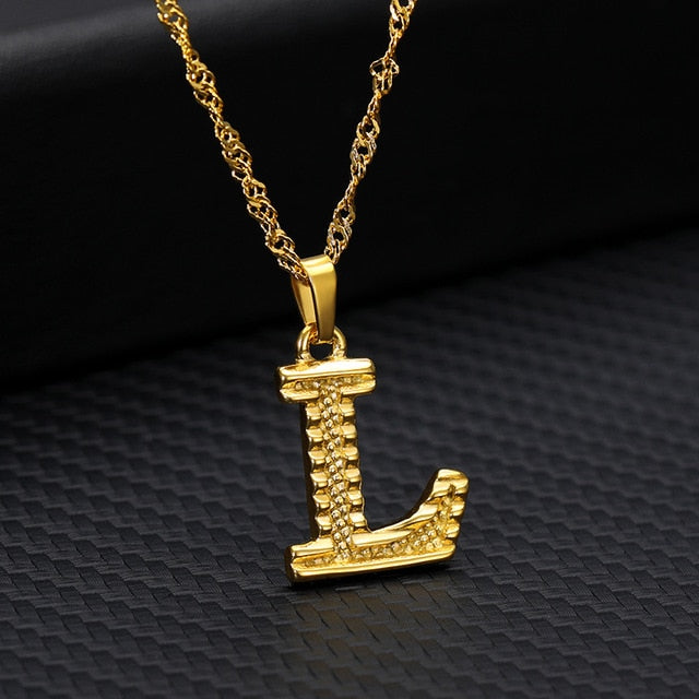 Tiny Gold Initial Letter Necklace For Women Stainless Steel A-Z Alphabet Pendant Necklace Jewelry Christmas Gifts Bijoux Femme
