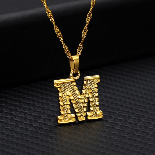 Tiny Gold Initial Letter Necklace For Women Stainless Steel A-Z Alphabet Pendant Necklace Jewelry Christmas Gifts Bijoux Femme