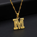 Tiny Gold Initial Letter Necklace For Women Stainless Steel A-Z Alphabet Pendant Necklace Jewelry Christmas Gifts Bijoux Femme