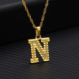 Tiny Gold Initial Letter Necklace For Women Stainless Steel A-Z Alphabet Pendant Necklace Jewelry Christmas Gifts Bijoux Femme