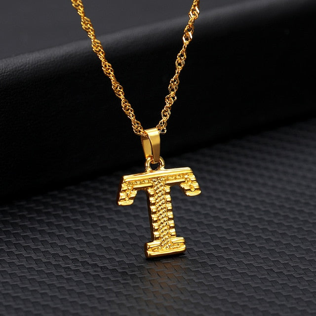 Tiny Gold Initial Letter Necklace For Women Stainless Steel A-Z Alphabet Pendant Necklace Jewelry Christmas Gifts Bijoux Femme