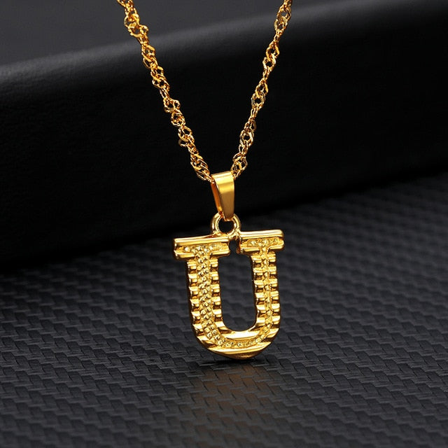 Tiny Gold Initial Letter Necklace For Women Stainless Steel A-Z Alphabet Pendant Necklace Jewelry Christmas Gifts Bijoux Femme