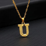 Tiny Gold Initial Letter Necklace For Women Stainless Steel A-Z Alphabet Pendant Necklace Jewelry Christmas Gifts Bijoux Femme
