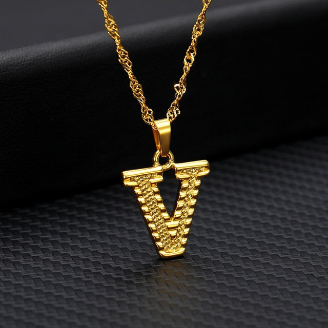Tiny Gold Initial Letter Necklace For Women Stainless Steel A-Z Alphabet Pendant Necklace Jewelry Christmas Gifts Bijoux Femme