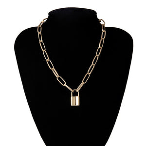 SHIXIN Punk Hip Hop Lock Chunky Necklace Chain