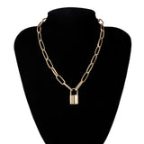 SHIXIN Punk Hip Hop Lock Chunky Necklace Chain