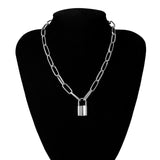 SHIXIN Punk Hip Hop Lock Chunky Necklace Chain