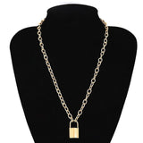 SHIXIN Punk Hip Hop Lock Chunky Necklace Chain