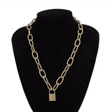 SHIXIN Punk Hip Hop Lock Chunky Necklace Chain