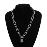 SHIXIN Punk Hip Hop Lock Chunky Necklace Chain