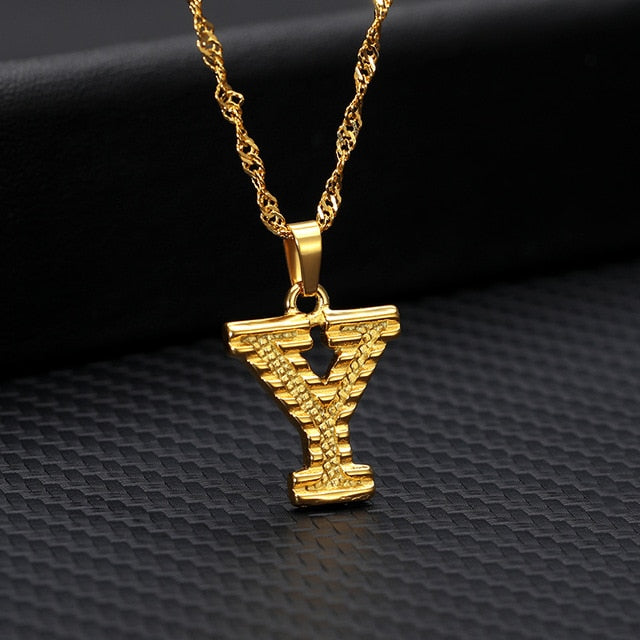 Tiny Gold Initial Letter Necklace For Women Stainless Steel A-Z Alphabet Pendant Necklace Jewelry Christmas Gifts Bijoux Femme