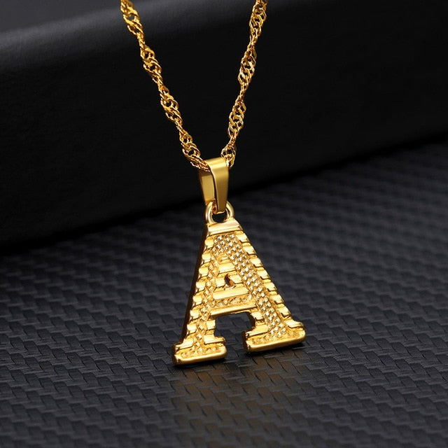 Tiny Gold Initial Letter Necklace For Women Stainless Steel A-Z Alphabet Pendant Necklace Jewelry Christmas Gifts Bijoux Femme