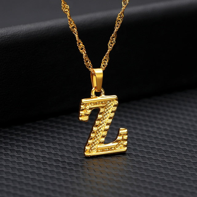 Tiny Gold Initial Letter Necklace For Women Stainless Steel A-Z Alphabet Pendant Necklace Jewelry Christmas Gifts Bijoux Femme