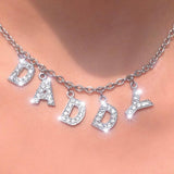Harajuku Letter Crystal Angel Necklace