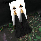 Bohemian Tassel Crystal Long Drop Earrings