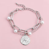 Charm Imitation Pearl Bracelet Bangle