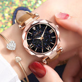 Starry Sky Lady Quartz Leather Band Watch