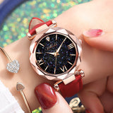 Starry Sky Lady Quartz Leather Band Watch
