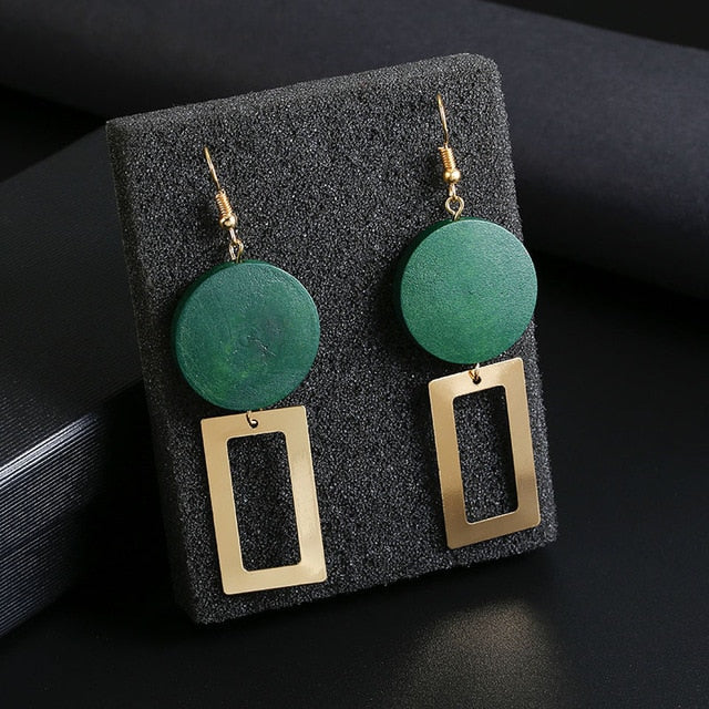 Long Crystal Tassel Gold Color Dangle Earrings