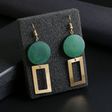 Long Crystal Tassel Gold Color Dangle Earrings