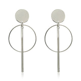 Long Crystal Tassel Gold Color Dangle Earrings