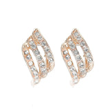 Long Crystal Tassel Gold Color Dangle Earrings