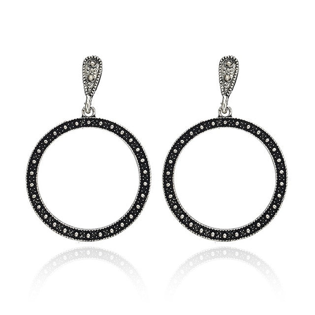 Long Crystal Tassel Gold Color Dangle Earrings