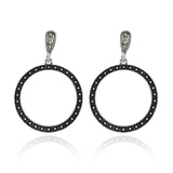 Long Crystal Tassel Gold Color Dangle Earrings