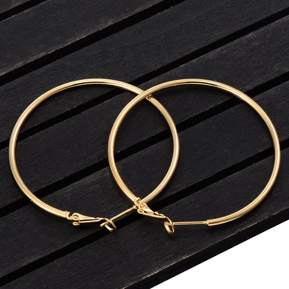 Exaggerate Big Smooth Circle Hoop Earrings