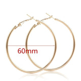 Exaggerate Big Smooth Circle Hoop Earrings
