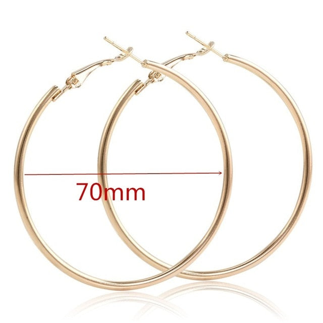 Exaggerate Big Smooth Circle Hoop Earrings