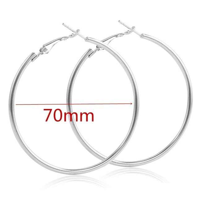 Exaggerate Big Smooth Circle Hoop Earrings