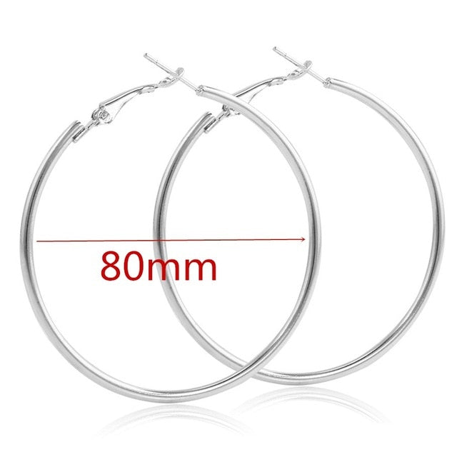 Exaggerate Big Smooth Circle Hoop Earrings