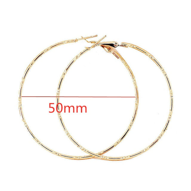 Exaggerate Big Smooth Circle Hoop Earrings