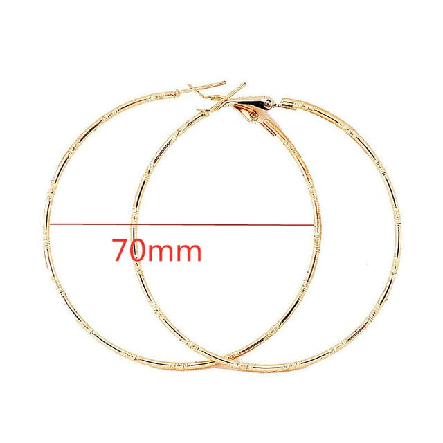 Exaggerate Big Smooth Circle Hoop Earrings