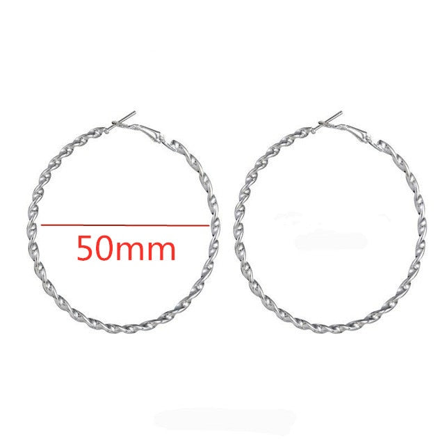 Exaggerate Big Smooth Circle Hoop Earrings