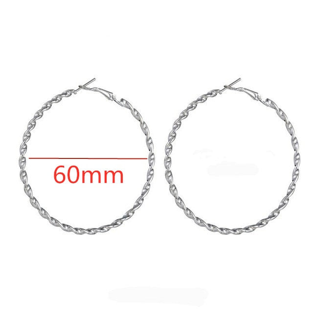 Exaggerate Big Smooth Circle Hoop Earrings