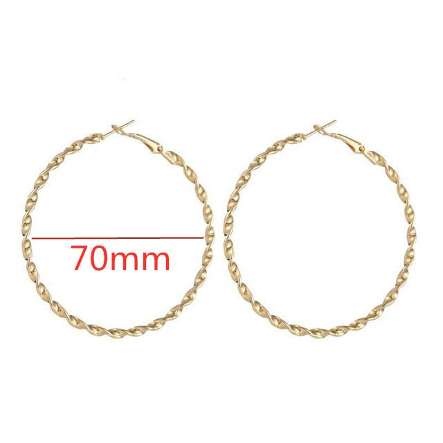 Exaggerate Big Smooth Circle Hoop Earrings