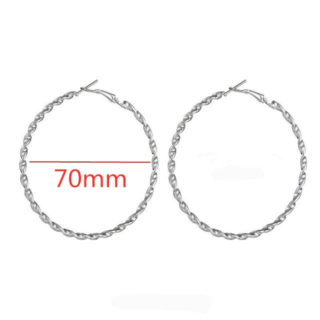 Exaggerate Big Smooth Circle Hoop Earrings