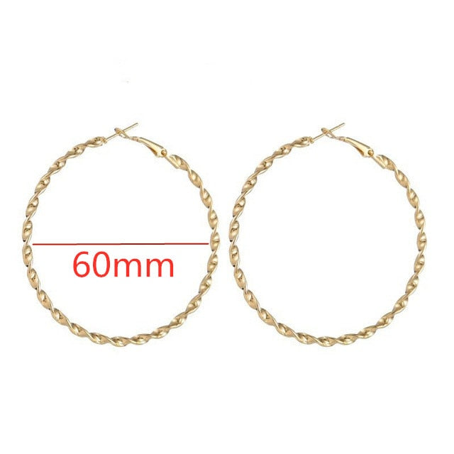Exaggerate Big Smooth Circle Hoop Earrings