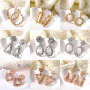 ALIUTOM Metal Geometric Pendant Earrings